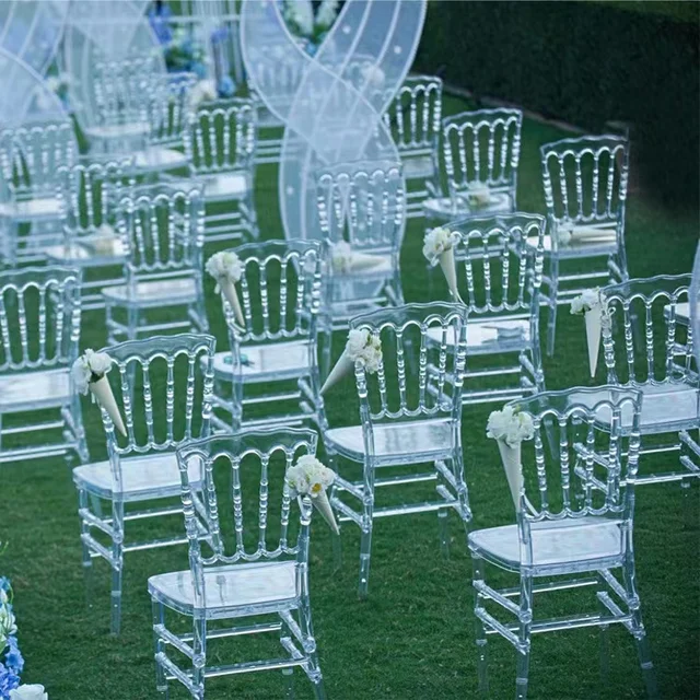 Banquet Hotel Transparent Chair Wedding Party Acrylic Dining plastic furniture Chairs for France Restaurant