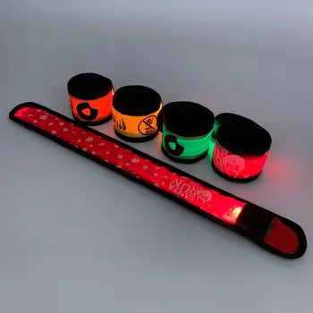 Outdoor Night Running Accessories OEM Reflective LED glow nylon bands wristband LED slap bracelet