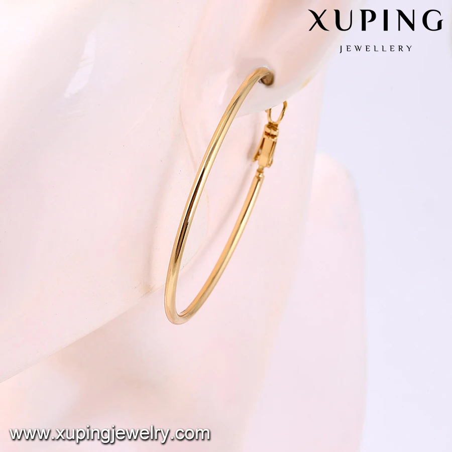 92417 Xuping Jewelry Simple and Popular Hoop Earrings with 18K Gold Plated