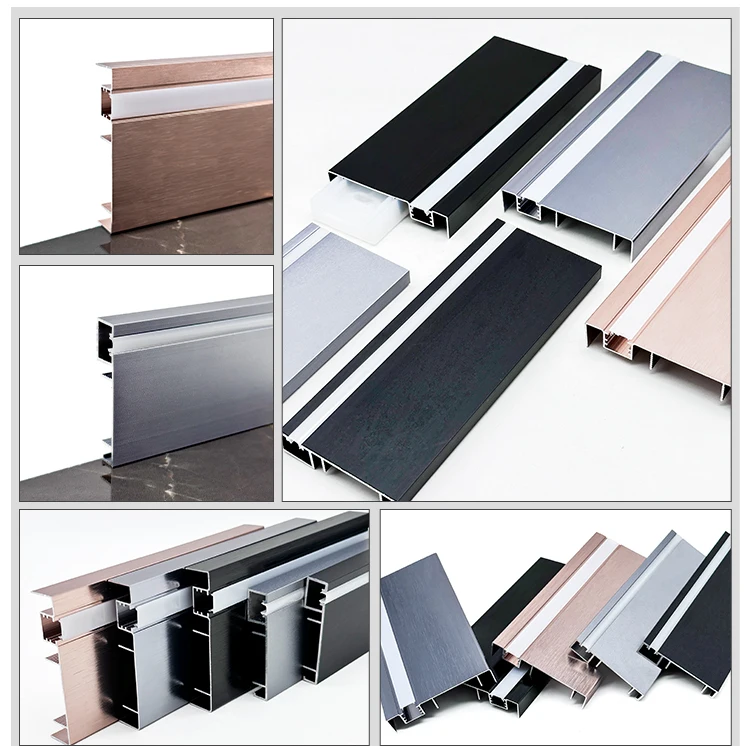 Metal Led Baseboard Aluminum Alloy Baseboard with LED Corner Line - Hotel Metal Skirting Board
