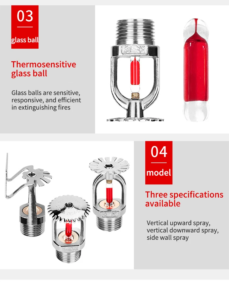 High Pressure Conventional Sprinkler Head Fire Sprinkler Brass Wet Fire ...