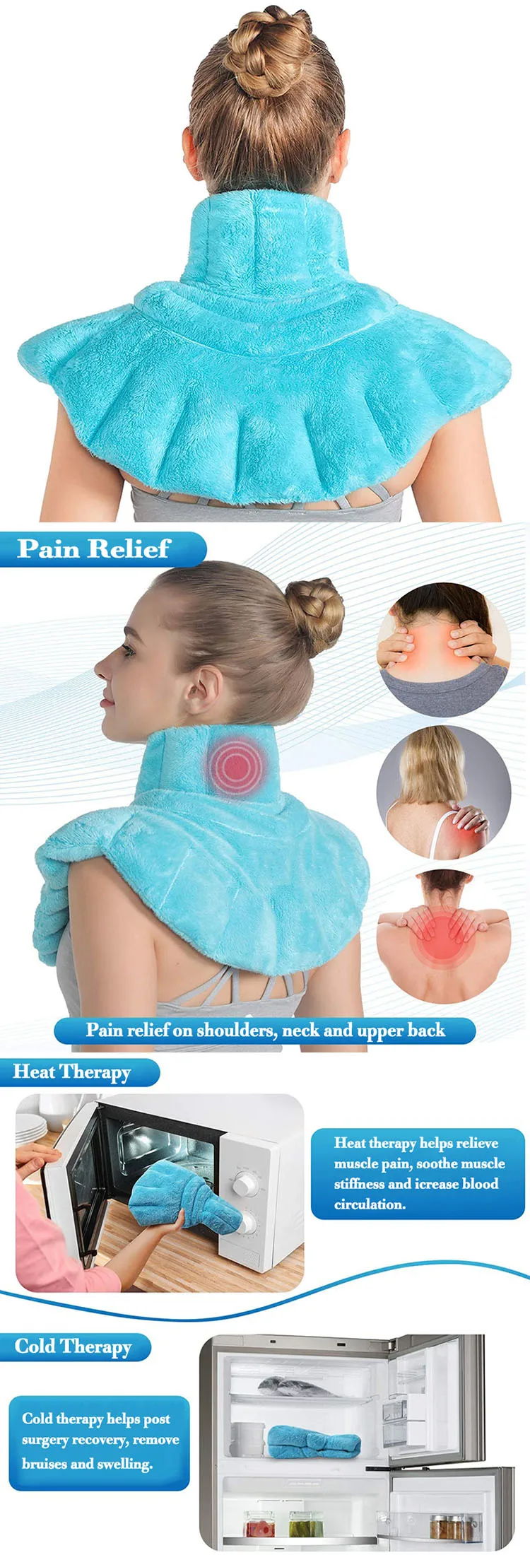 Microwavable Weighted Heat Therapy Wrap With 100 Natural Aromatherapy