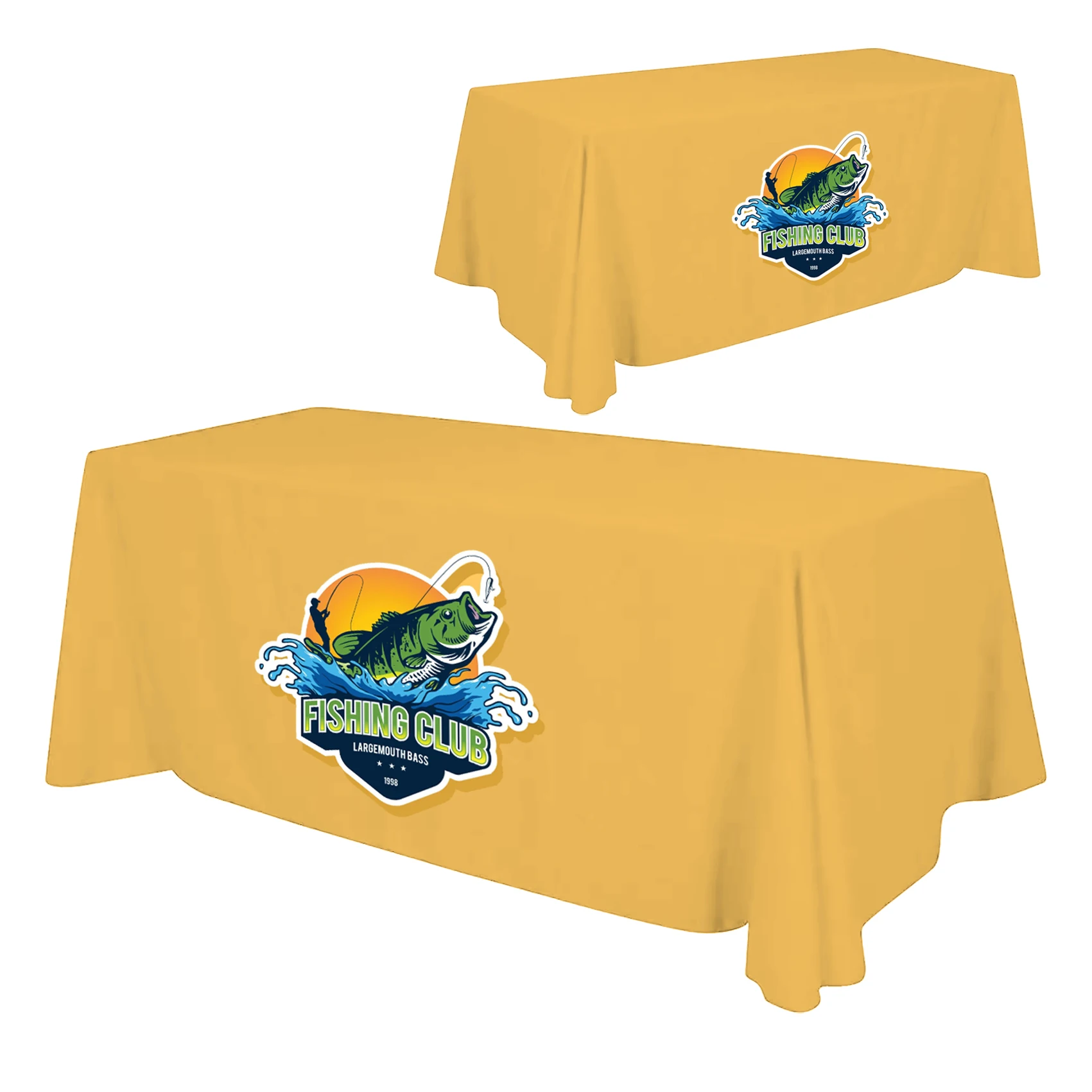 Custom Printed Rectangle Tablecloths 4ft 6ft 8ft for Business Advertising Events & Exhibitions Featuring Logo & Company Name