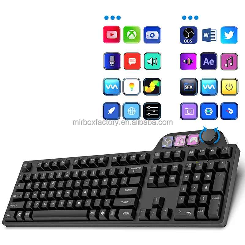 Lcd Key Visual Customizable 105key Keyboard For Gaming,Office,Macro