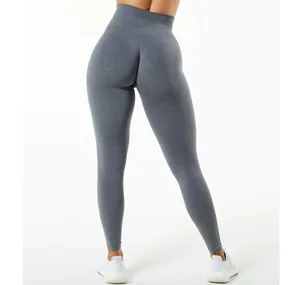 Activewear Private Label Butt Lifting Leggings Scrunch Seamless Ribbed Contour Leggings De Yoga Sin Costuras
