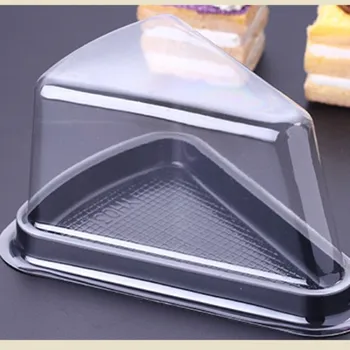 Customized PET Disposable Plastic Packaging Clamshell Cake Boxes Square with Embossing and UV Coating