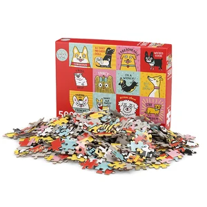 Professional Custom Printed Cartoon Animal 500 Pcs Paper Jigsaw Puzzle for Adults Aged 5-7 Years Kids
