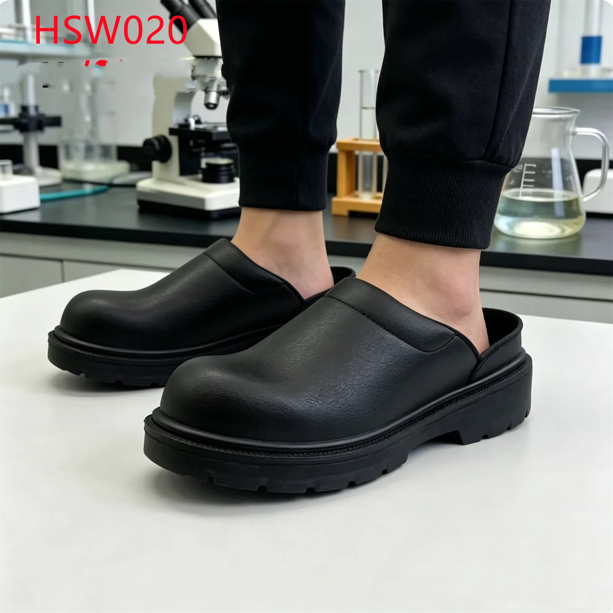 LXG,Clean Room Operation Anti-smash White/black Safety Clogs Daily Chemical Factory Work Easy to Wipe Clean Work slippers HSW020