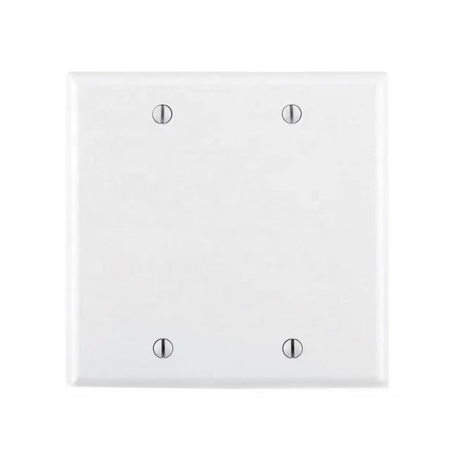 Free Sample White Plastic Blank 2-Gang Light Switch Cover Plate Wall Plate