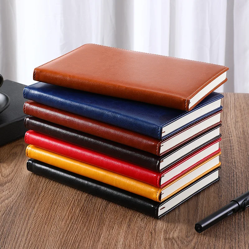 Hot Sales A5 Pu Leather Business Diary Hardcover Note Book for Students 200 inner Pages Hardback Paper Journal Notebook