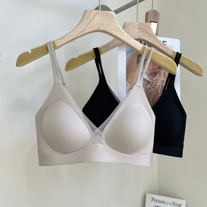 OEM High Quality Zero Feel Soft Silk Wireless Push up Seamless Bralettes Comfortable Sujetadores Sports Jelly Glue Bra for Women
