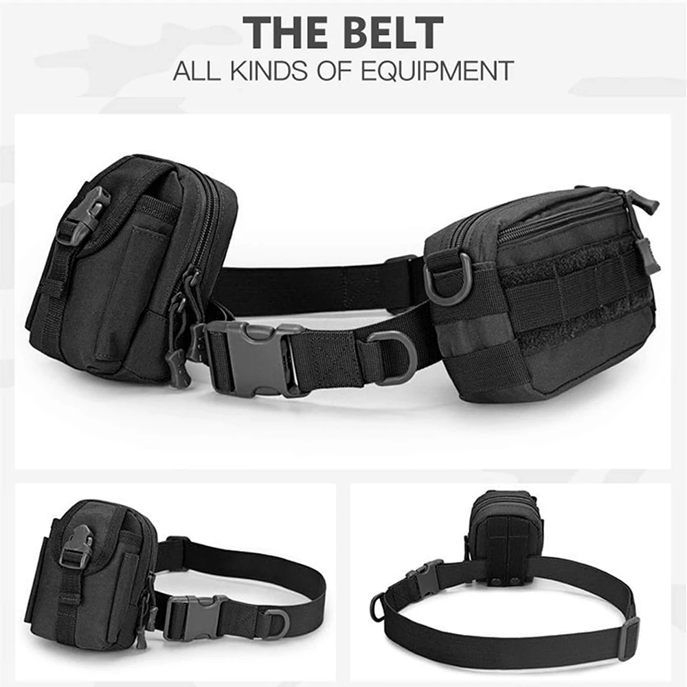 Waterproof Multifunctional Tactical Nylon Belt Adjustable Utility Gear Belt Heavy Duty Belts with Quick Release Buckle