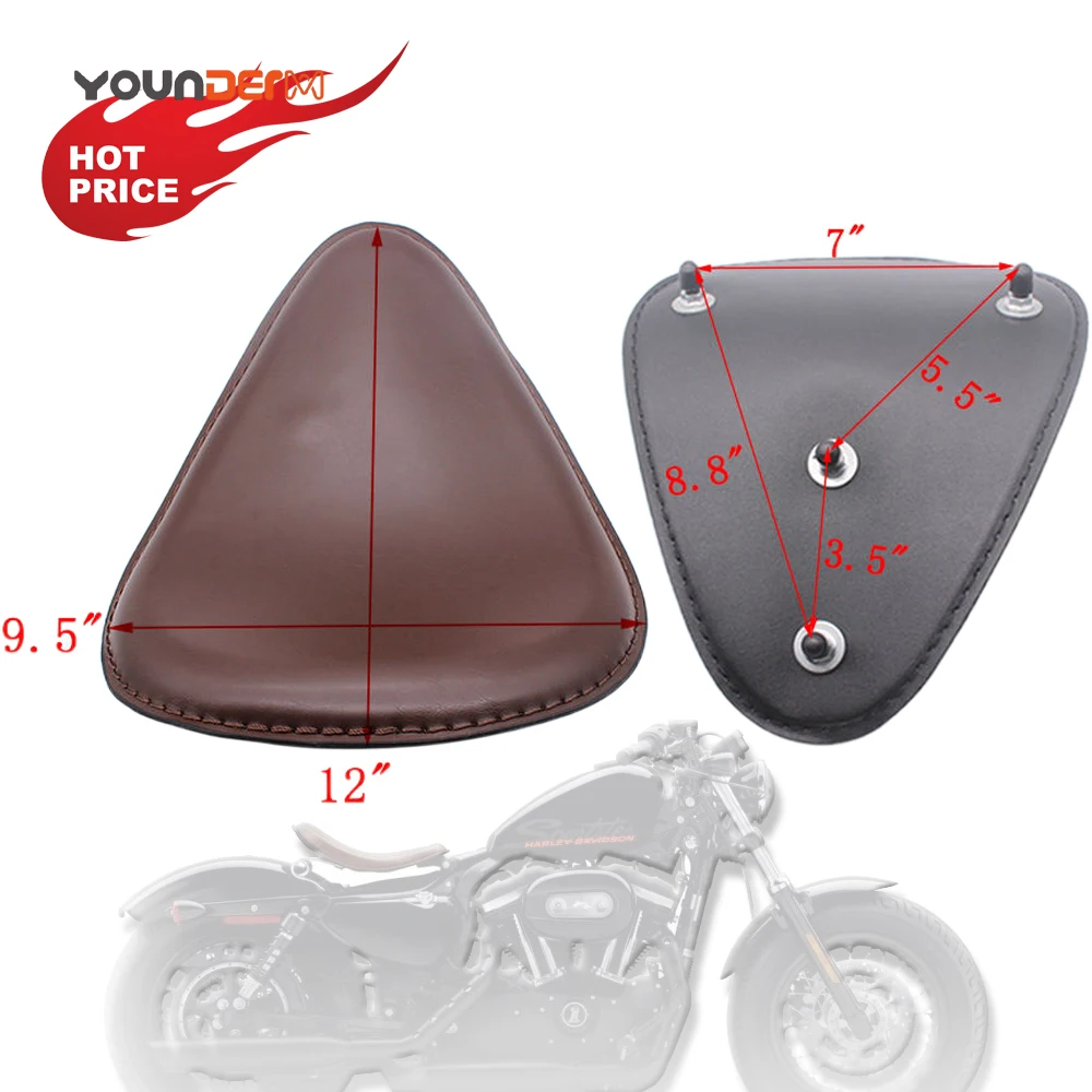 Spring Seat Brown Harley Seat Custom Motorcycle Spring Solo Seat