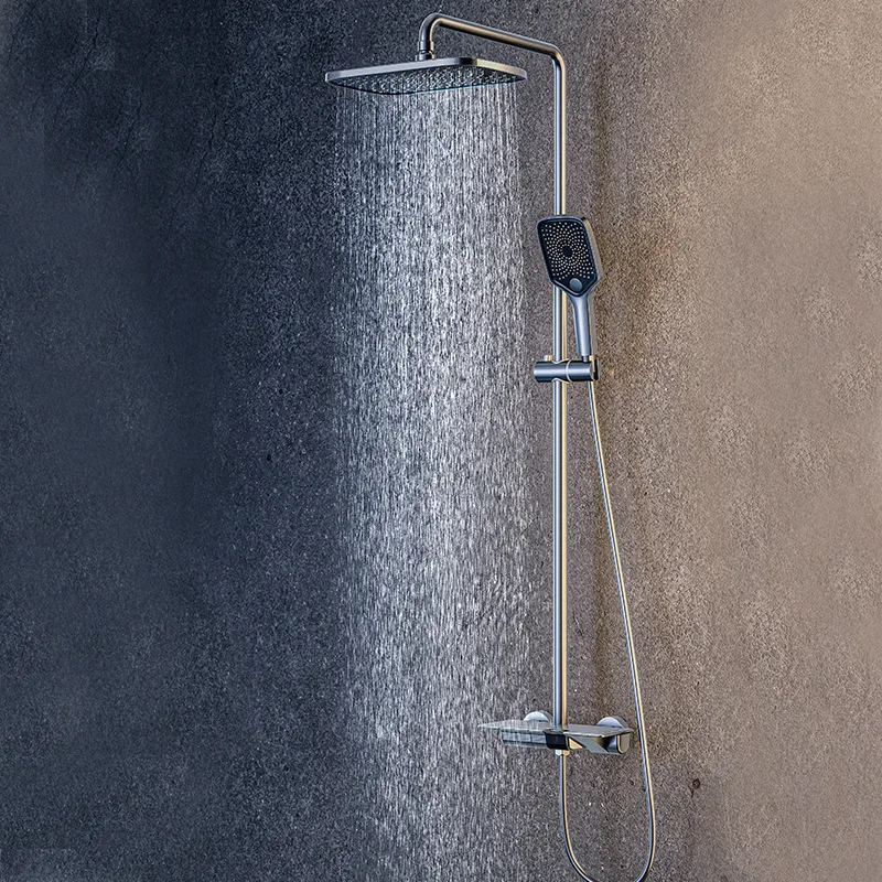Fashion Brass Concealed Shower Waterfall Rain Bathroom 180 Rotary ...