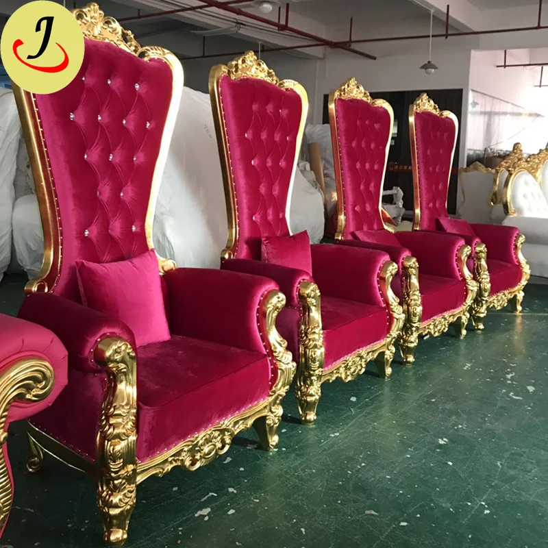 Эти недорогие свадебные Золотой Королевский короля трона кресла для Queen оптовая продажа JC-K54