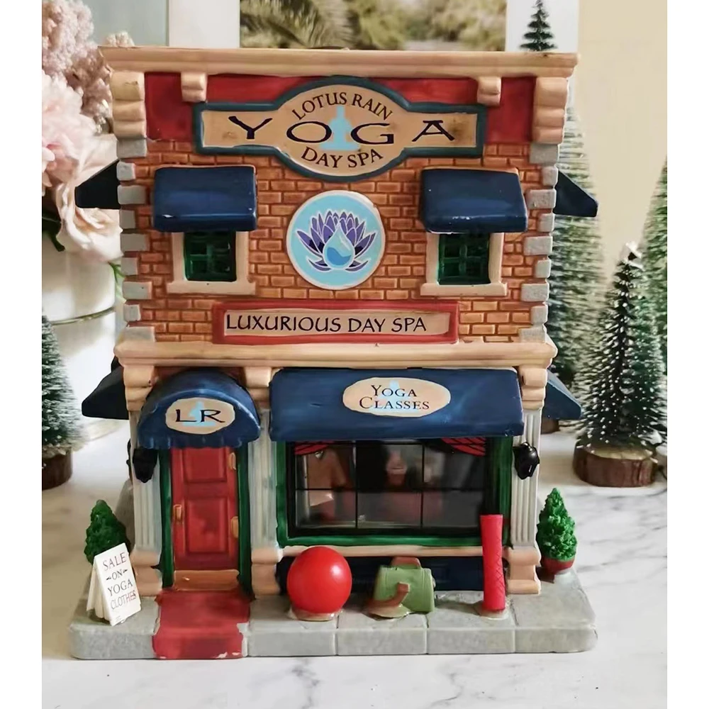 Customized Christmas Polyresin Handmade Seasonal Holidays Led House Home Village Collections
