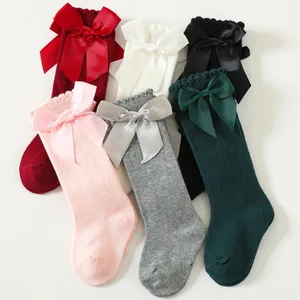 0-3T Baby Socks Spanish Baby Big Bow Dress Girl Student Princess Socks Stockings Stockings