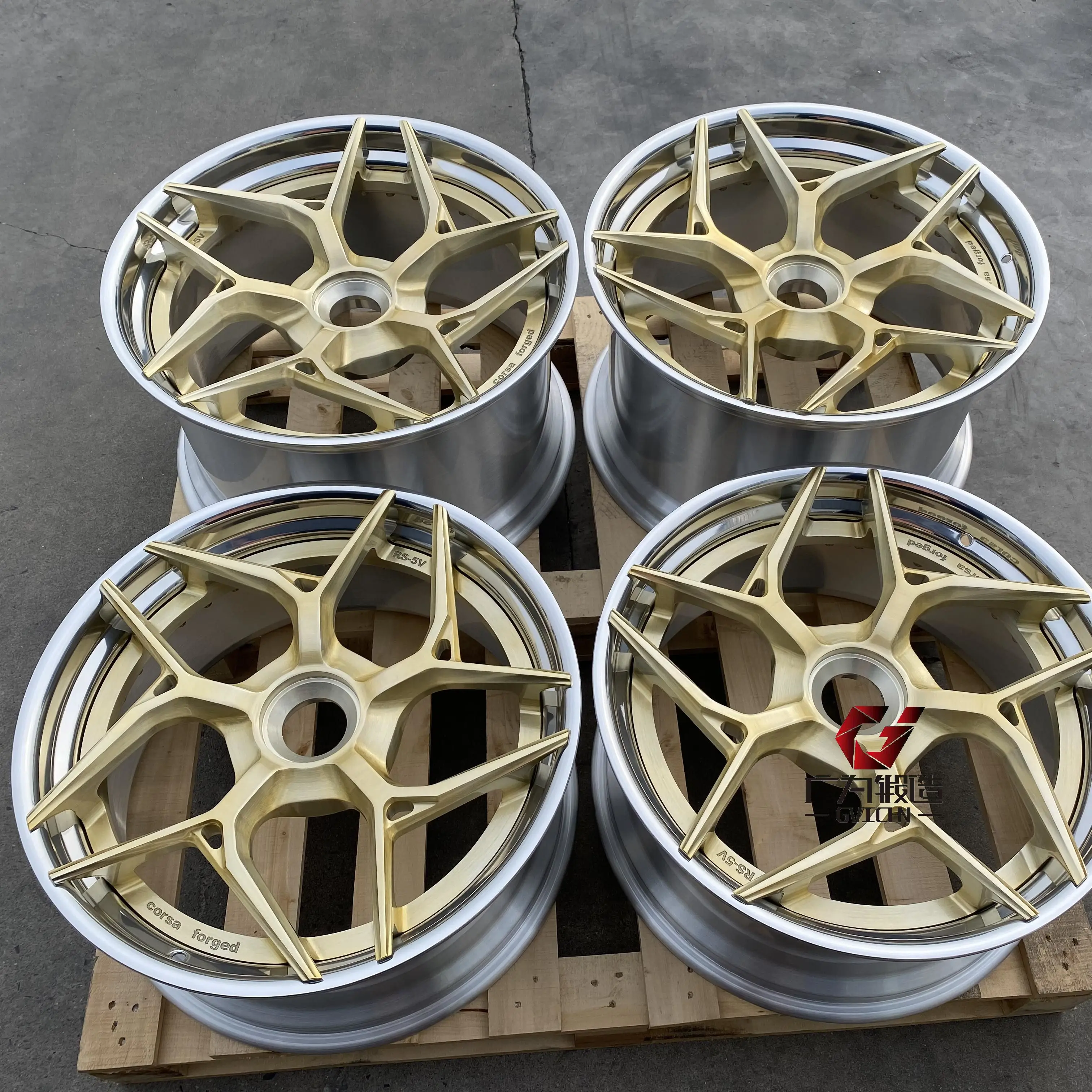 GVICHN Custom 19 20 21 22inch Rim 71.6 66.6 57.1 6061 Aluminum Alloy Two Piece Forged Racing Car Wheels for Porche Lamborghini