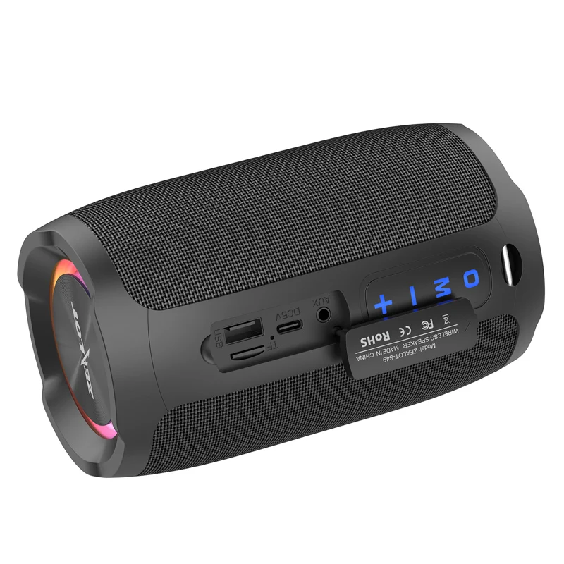 IP67 Waterproof LED Lighting Unique Design 10W Wireless Speakers Music Box New Bluetooth Speaker Zealot S49