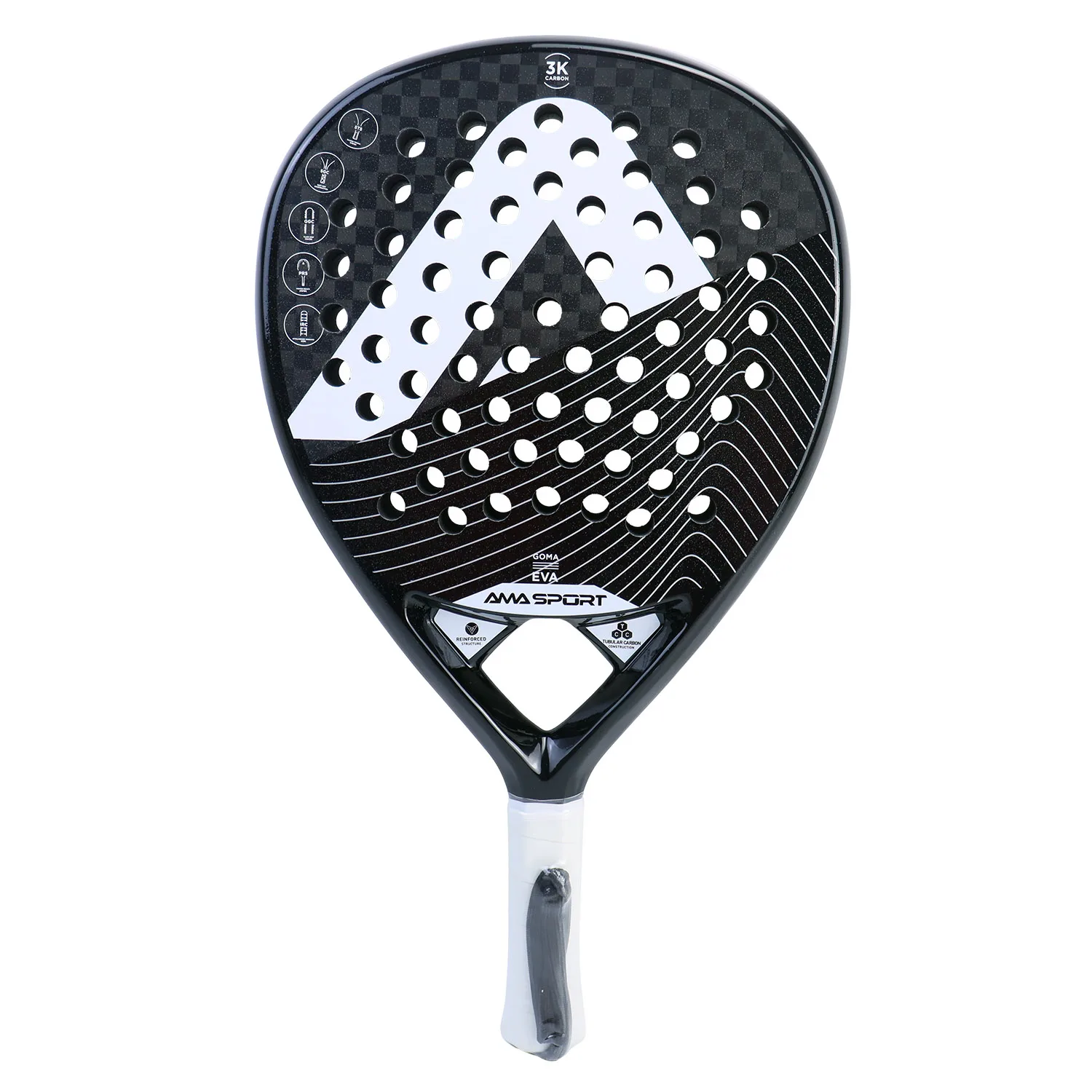 High Professional Carbon Fiber Paddle Racket 360-380g Teardrop Shape ...