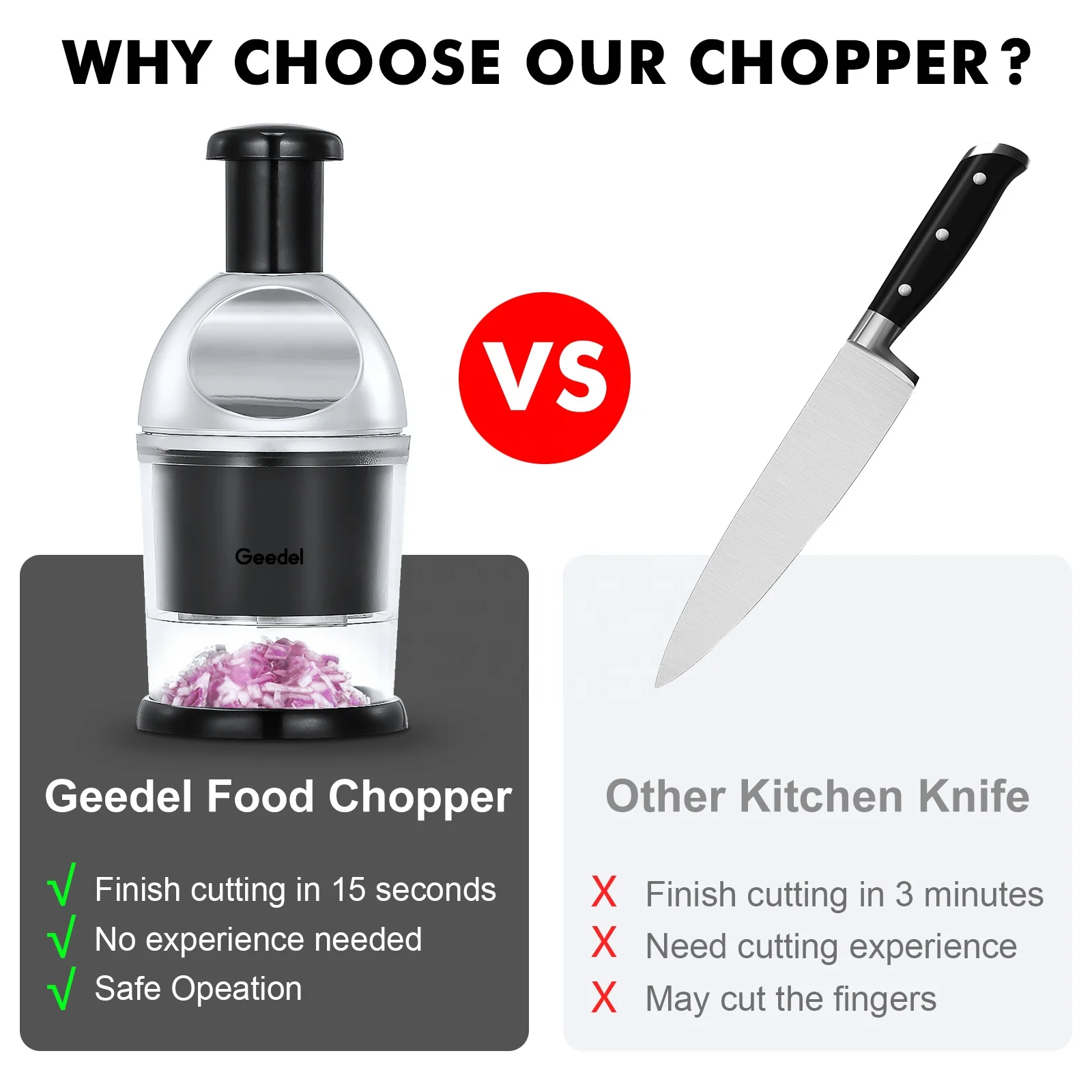 Kitchen Food Onion Chopper Shredder Cutter Hand Slap Food Quick Speedy Vegetable Chopper