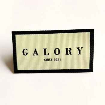 Wholesale custom brand logo high density clothing neck label end folded woven tag woven label for clothing