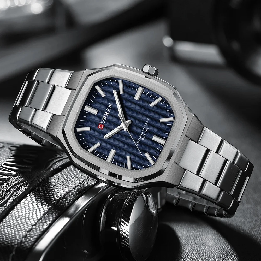 CURREN 8458 Stainless Steel Strap Quartz Sport Watches