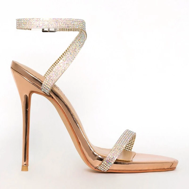 rose gold diamante heels