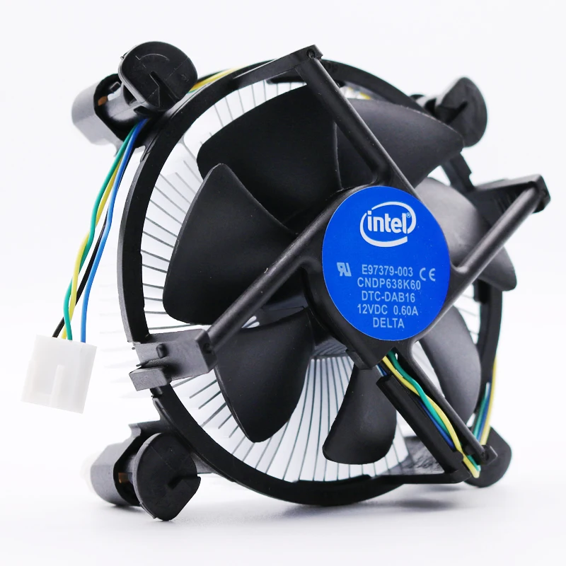 LINASHI CPU Cooler Universal Silent CPU Cooler LED Light Heatsink Cooling Fan for Desktop Computer 