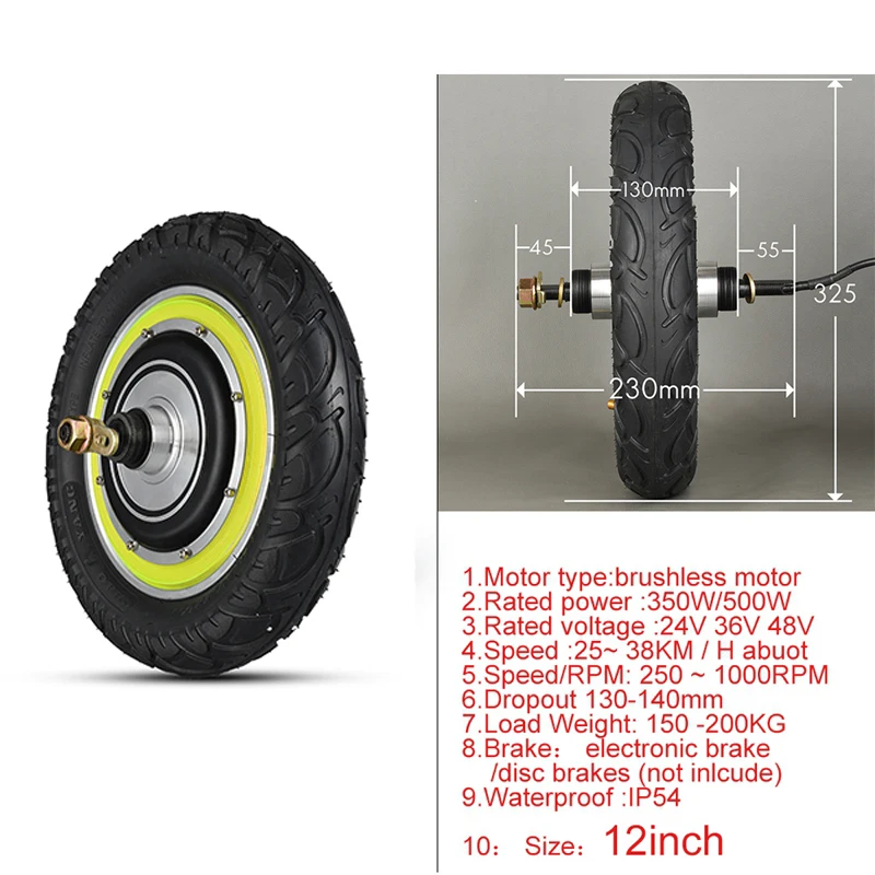 24V 36V 48V 350W 500W 電動スクーター用ハブモーターホイール