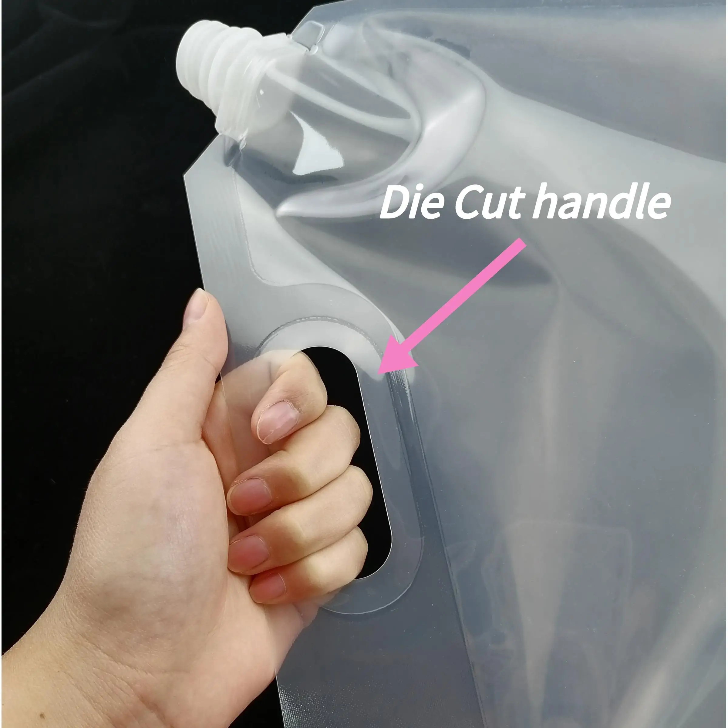 Custom Stand up Spout Pouch Nozzle Beverage Water Packaging Bag With Handle H148544e62fe1426a8432645672530736D