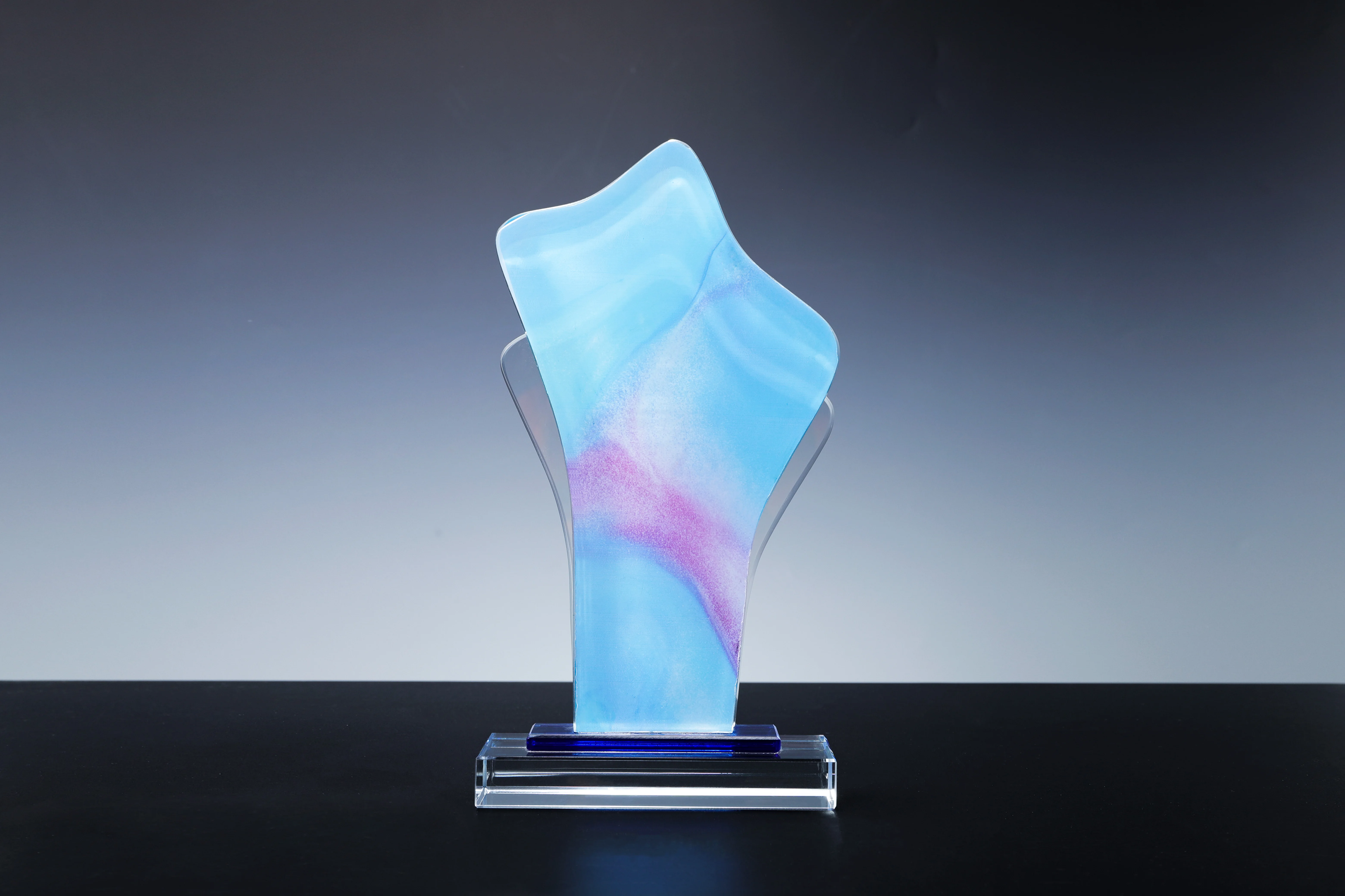 Factory direct custom k9 crystal color printing sandblasted crystal trophy manufacture