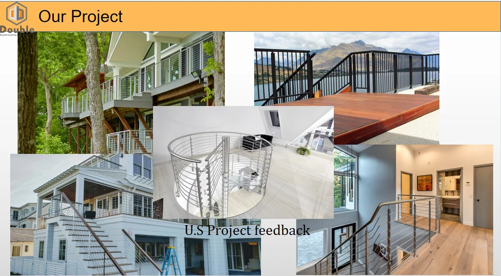 Stainless Steel Handrails Modern Style Brushed Rod Railing for Deck Balustrades From China factory