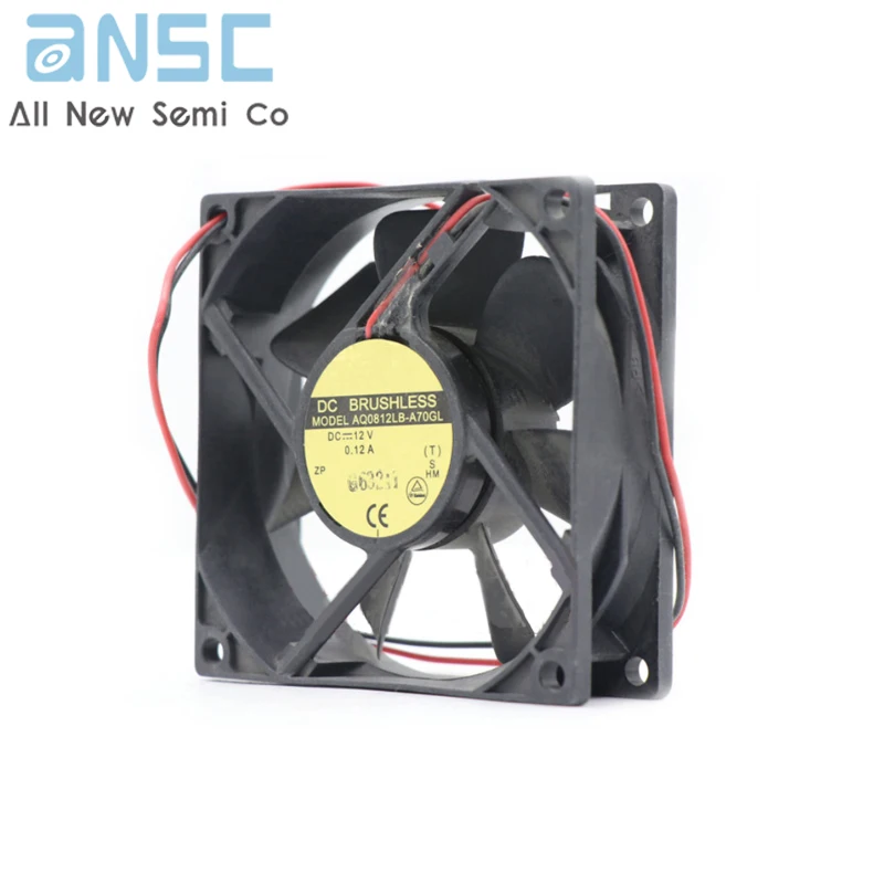 Original Axial flow fan AQ0812LB-A70GL 12VDC 0.12A 80X80X25mm Industrial DC ventilation and cooling fan