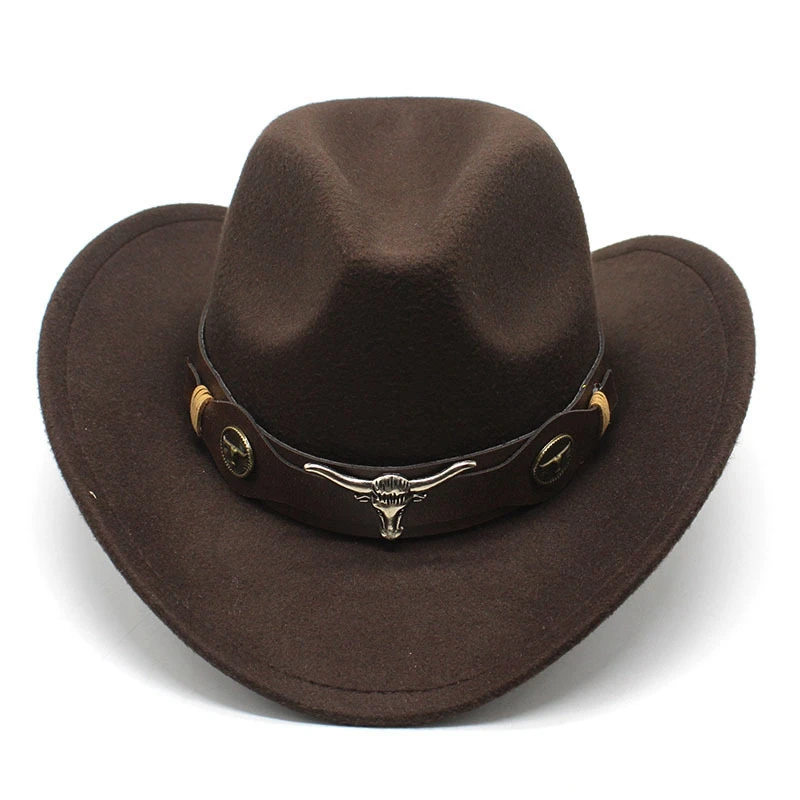 Womens And Mens Fashion Western Cowboy Hat With Roll Up Brim Felt ...