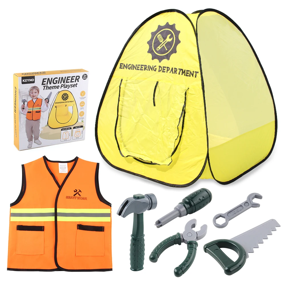Engineer Theme Play Set Engineering Department Dress up Kit Play Tent Toy Set Playing House