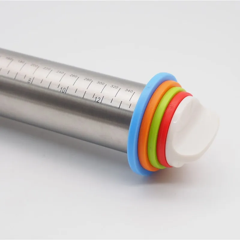 
17 дюймов, кухонные инструменты, пищевой Регулируемый ролик из нержавеющей стали, булавка для выпечки печенья, кондитерский ролик для теста 