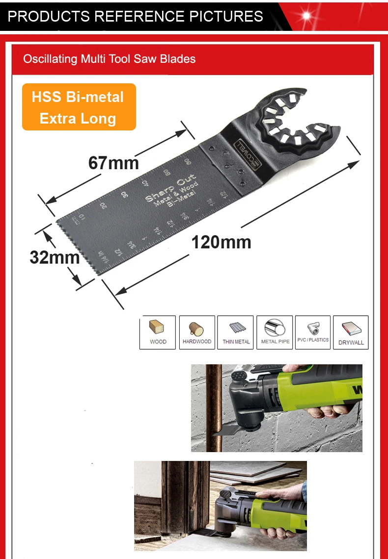 Hss Bimetal Extra Long Oscillating Multi Tool Saw Blades Plus Longer