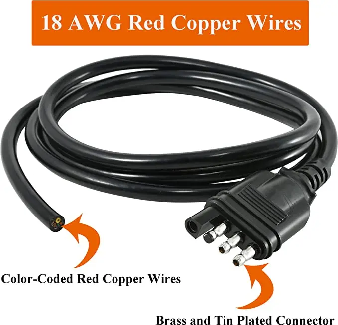 4 Pin Trailer End Wiring Harness Adapter 18awg Wires For Trailer ...