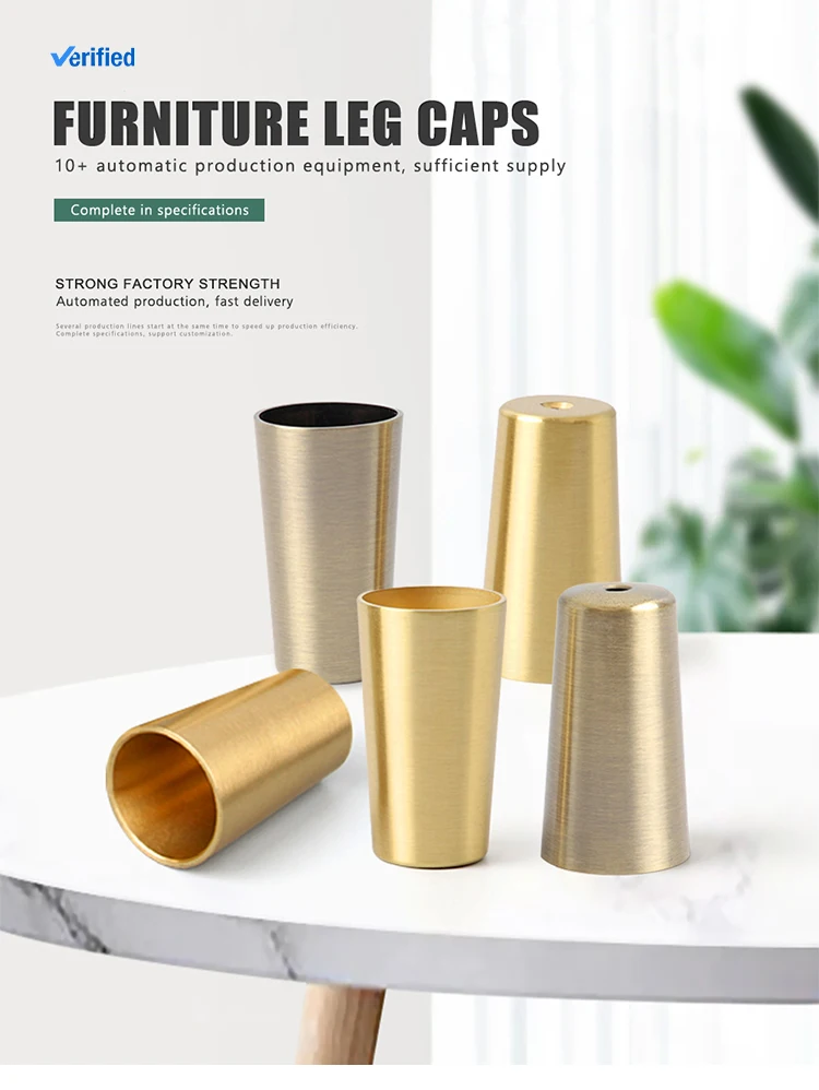 Modern Cheap Tapered Replacement Support Gold Furniture Legs Cap Feet