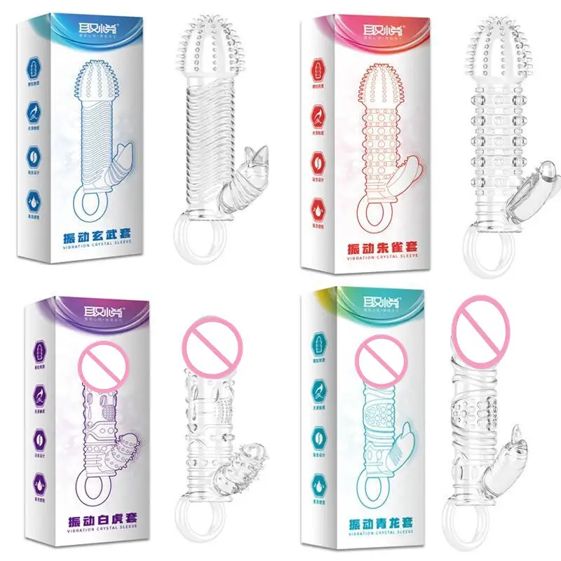 Mnnliches Sexspielzeug Vibrierendes Spike-Kondom mit Bullet zur  Vergrerung und Verzgerung Kristall G-Punkt-Stimulator fr Frauen  Erwachsenenprodukte Vibrator Penis-Hlle| Alibaba.com