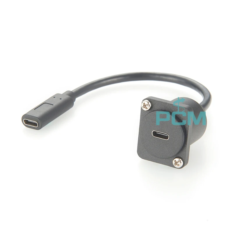 USB-C D Type Panel Mount Connector with 3ft Cable