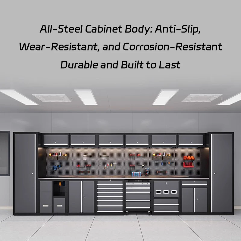 Multi-functional Tool Workbench with Combined Metal Cabinets for Factory Setup