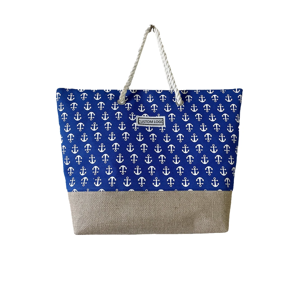 Wholesale Women Summer Canvas Tote Bag Ladies Print Anchor Canvas Tote