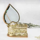 Heart shape Glass metal shape Jewelry storage box Cosmetic storage box Glass Box