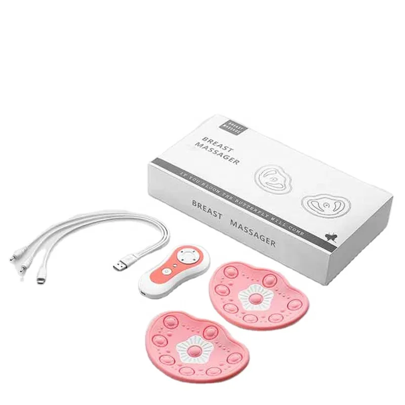 Electric 16 Massage Heads Vibrator Female Tight Breast Care Patch Vibration  Hot Breast Enhancement Massage Machine