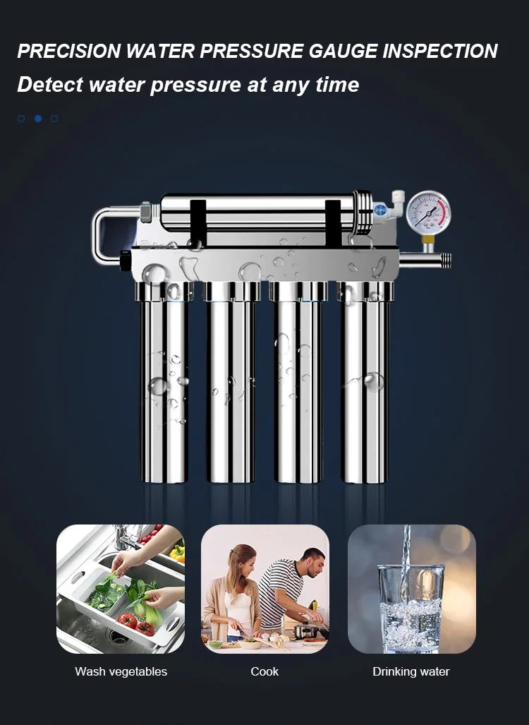 Factory Direct Sales Wholesale Tap Water Filter Purifier 5-grade Stainless Steel UF Water Filter Under Sink for Household Use