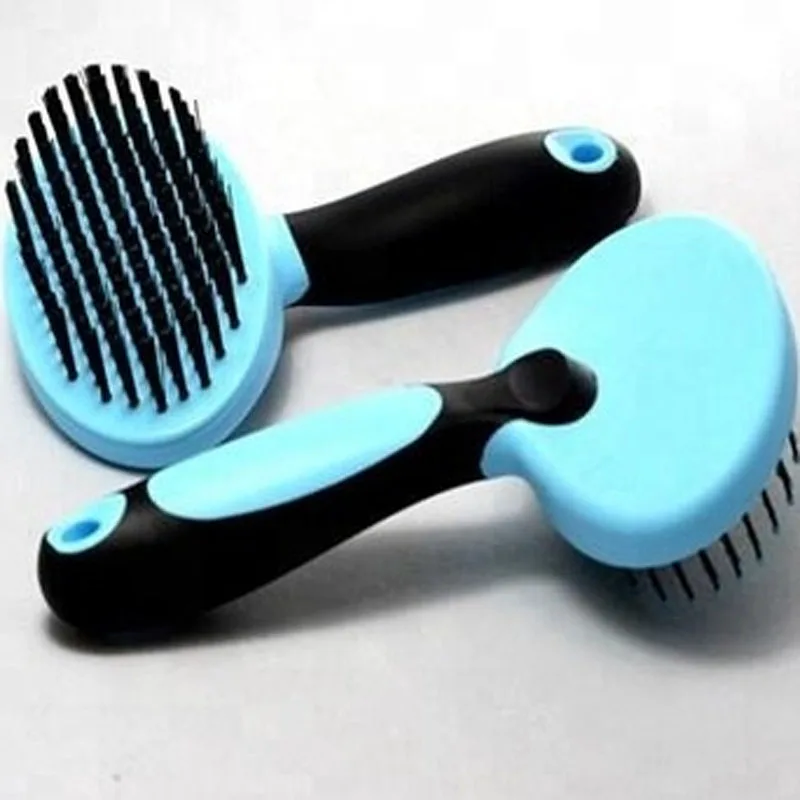 Double Sides Pet Dog Cat Comb Brush Pet Fur Grooming Tool Long Short Hair Blue/Pink