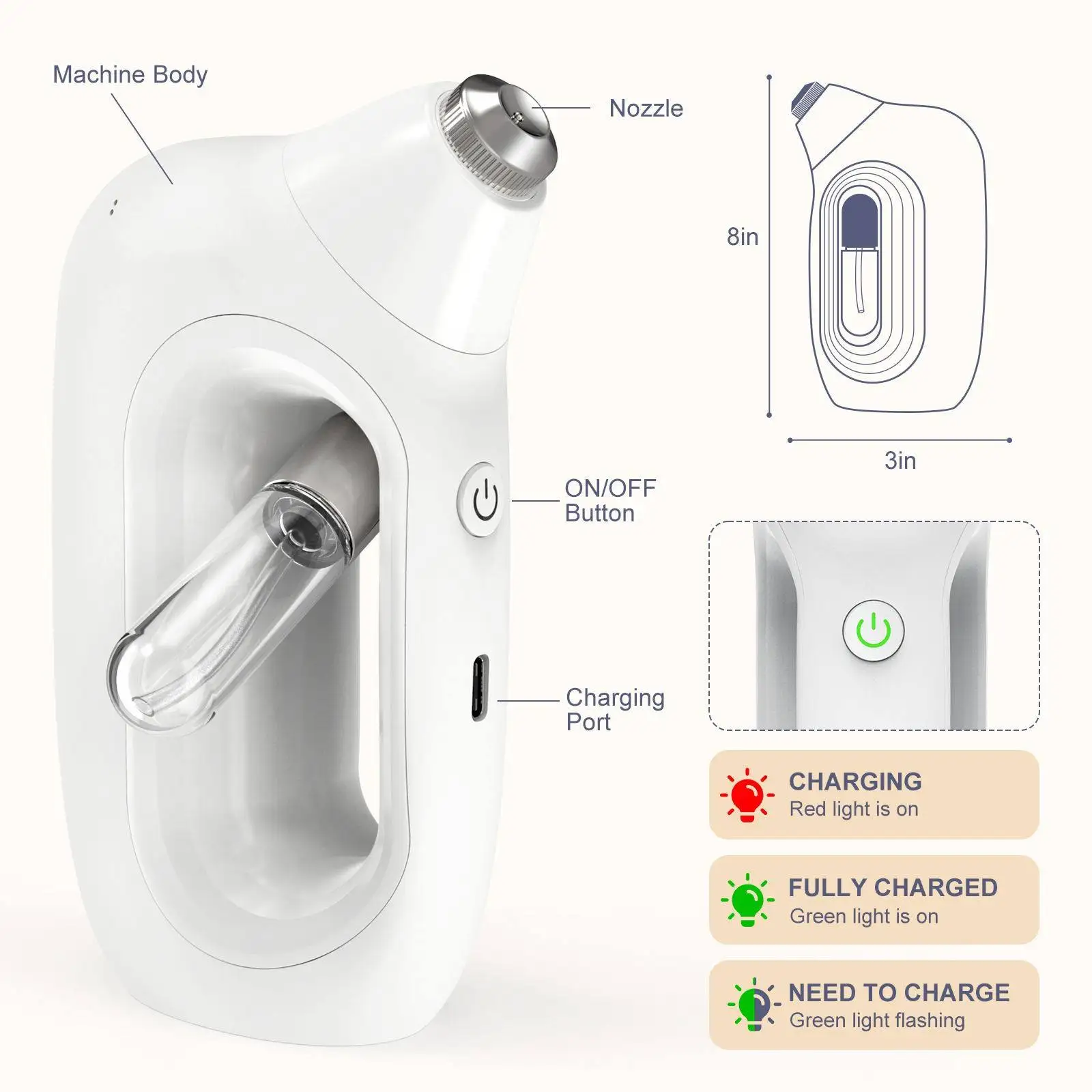 2024 New Style Handheld Nano Facial Spray Hydrating Toner USB Charging Style Hydration Facial Machine Facial Hydratation