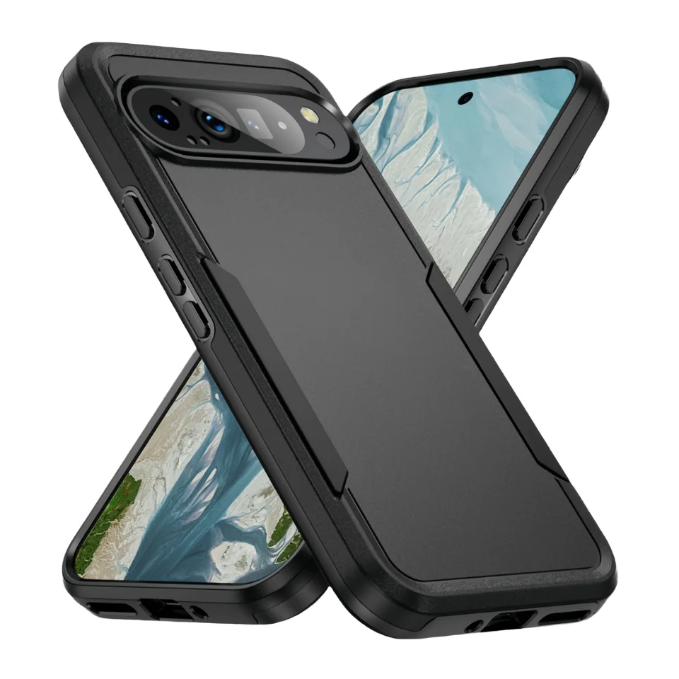product anti scratch shockproof magnetic ring holder pc material dual layer armor case for google pixel 9 pro xl-2